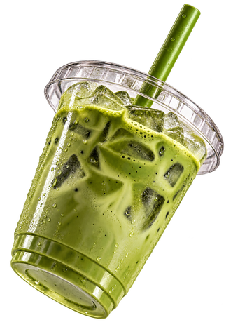 Realistic iced matcha